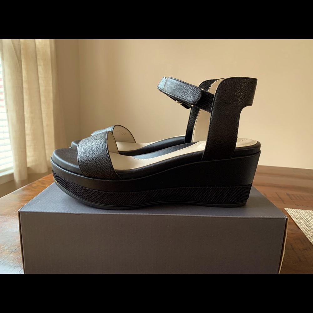 Cole Haan black wedge sandals